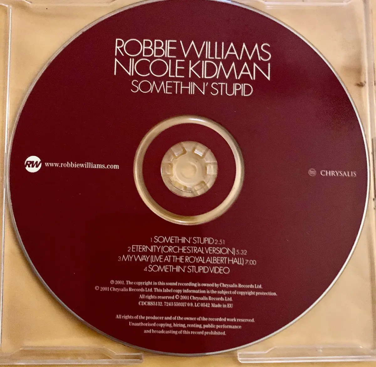 Robbie Williams Ft: Nicole Kidman - Somethin' Stupid Cd Single - Used 1