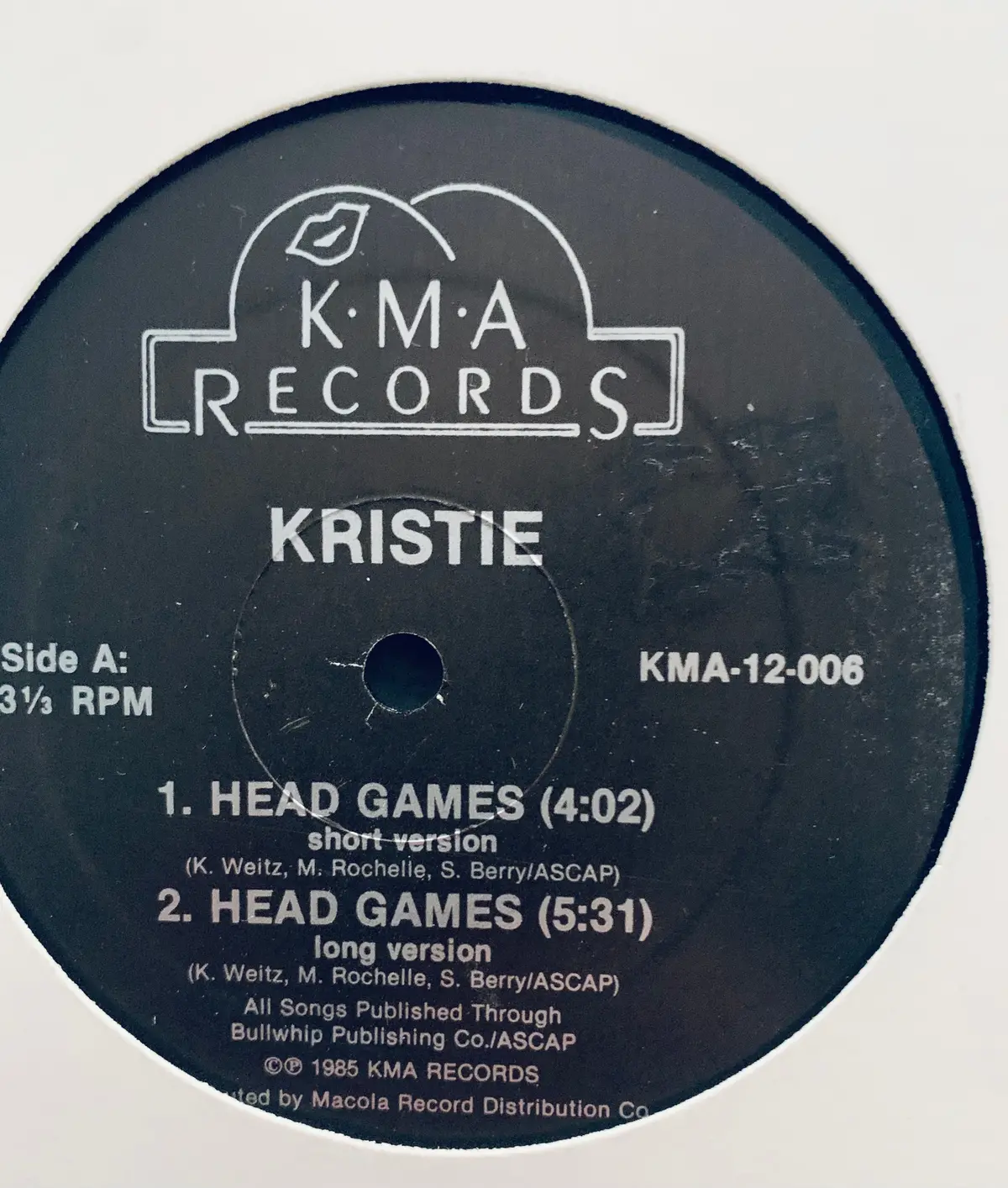 Kristine W (Kristie) - Head Games Promo 12" 80S Lp Vinyl - Used 2