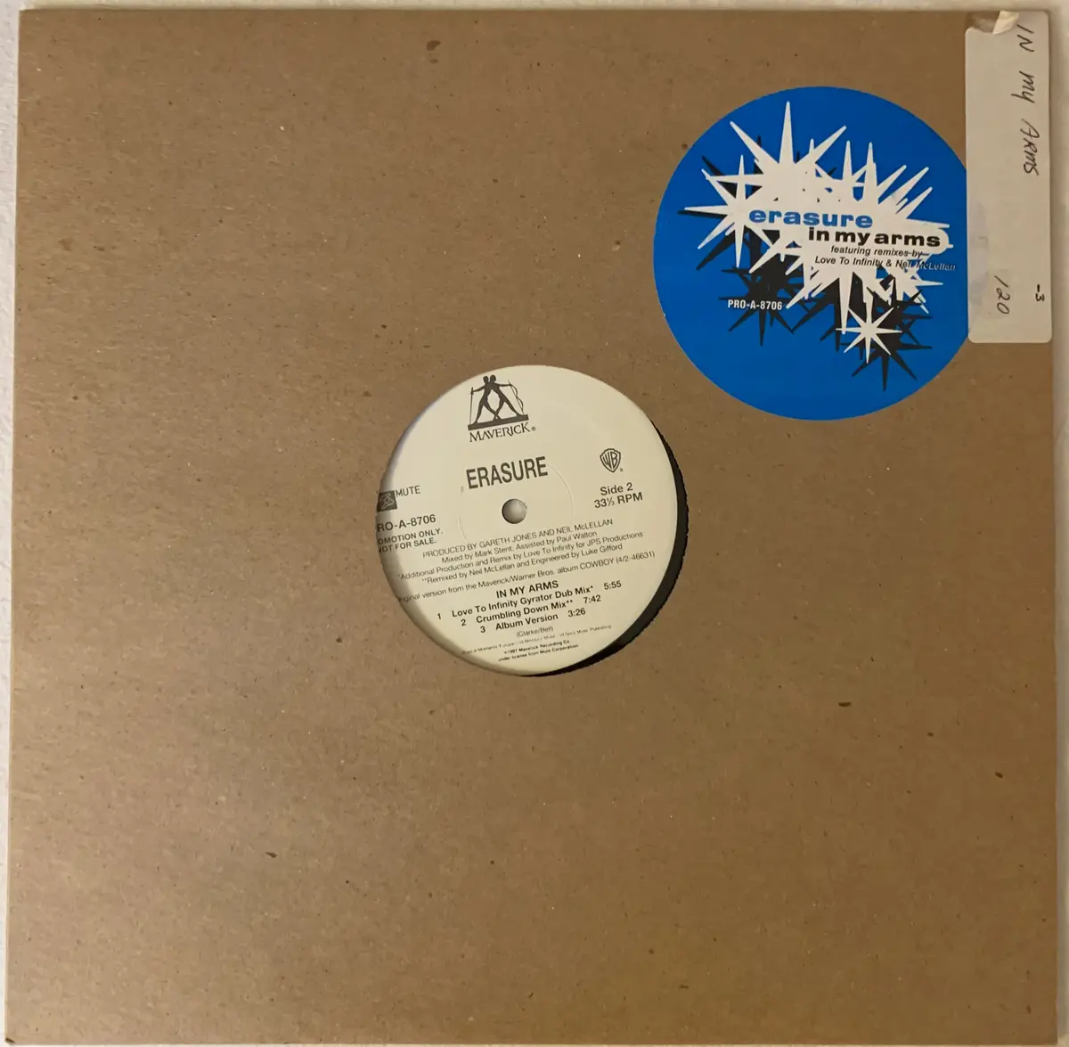 Erasure - In My Arms (Promo 12") Lp Vinyl - Used 1