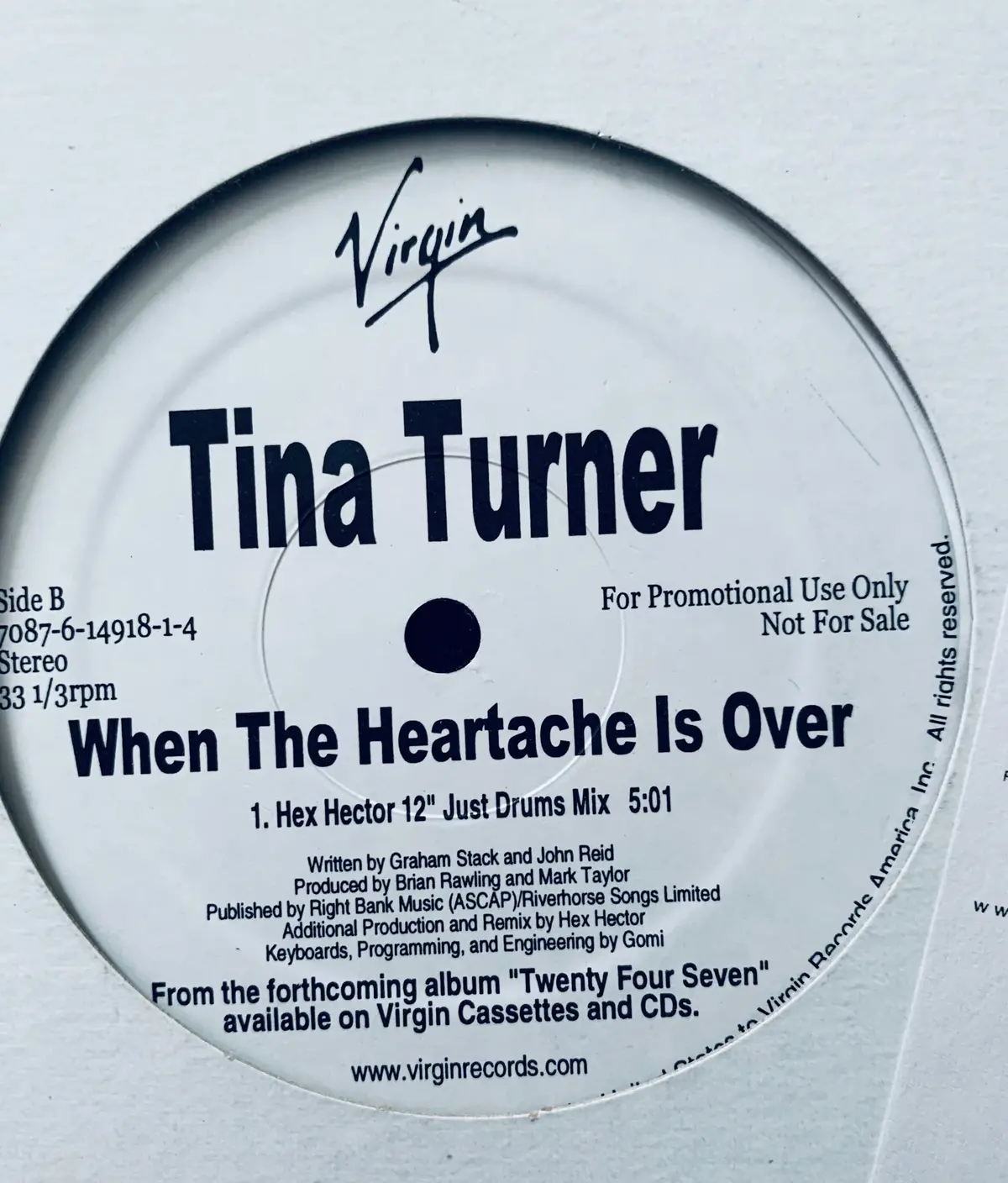 Tina Turner - When The Heartache Is Over Original 12" Lp Vinyl - Used 2