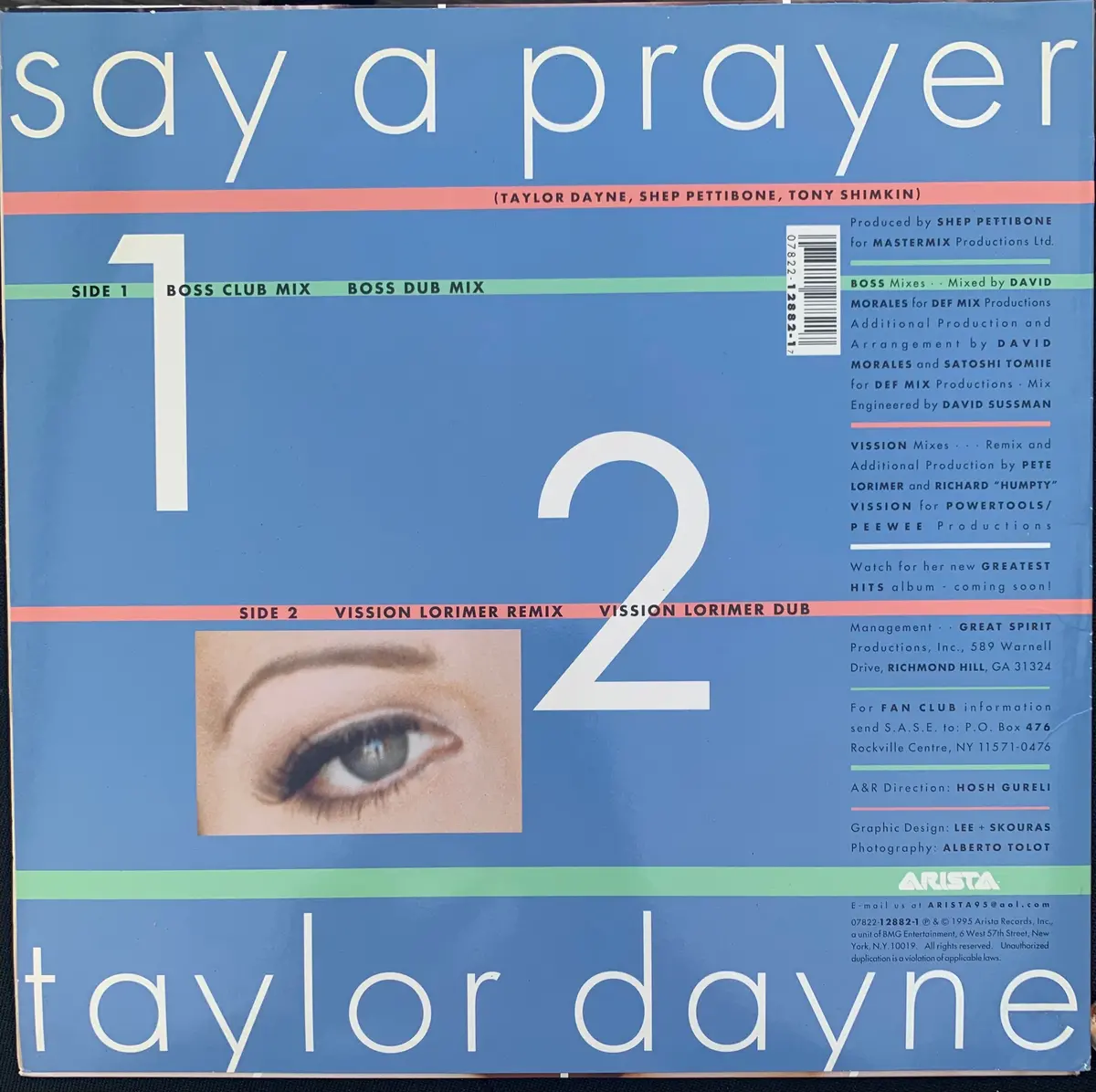 Taylor Dayne - Say A Prayer 12" Lp '95 Vinyl - Used 2