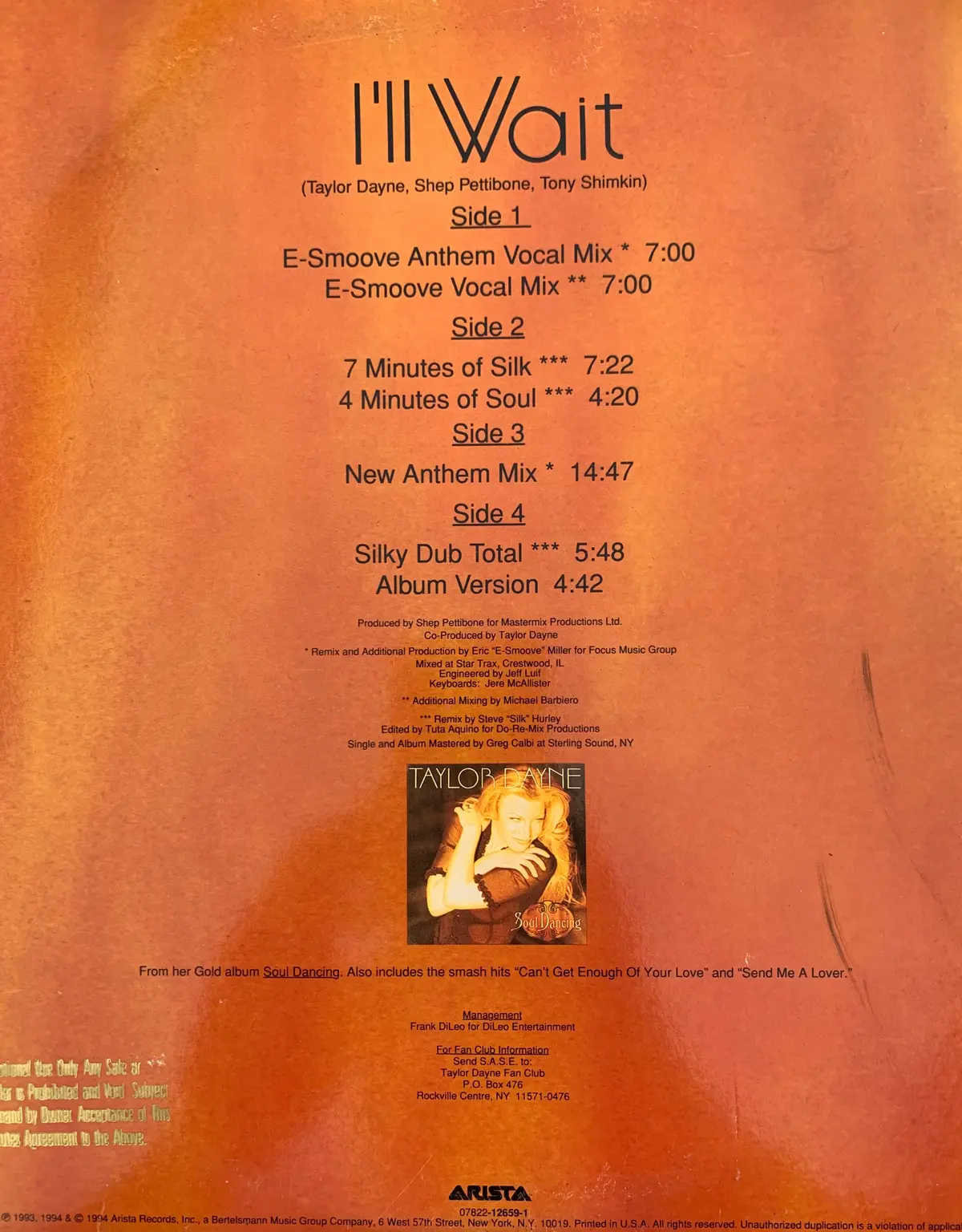 Taylor Dayne - I'll Wait 12" Lp '94 Vinyl - Used 2