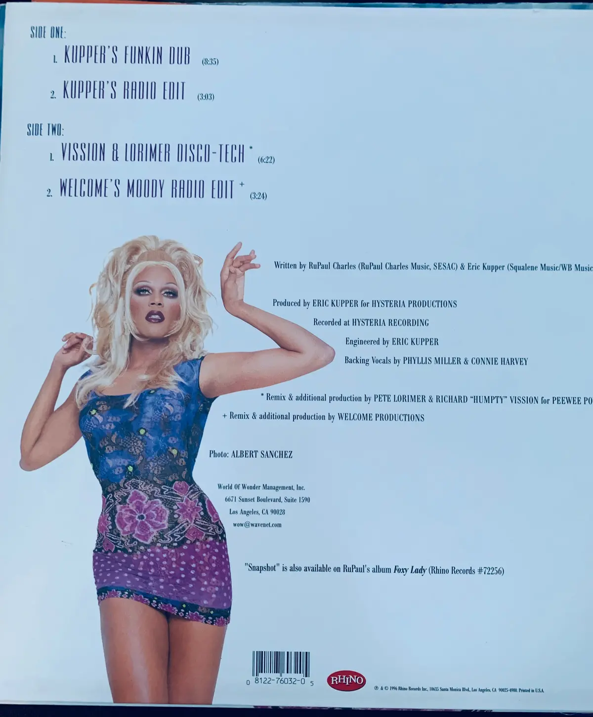 Rupaul (Ru Paul) - Snapshot Vinyl 12" - Used 2