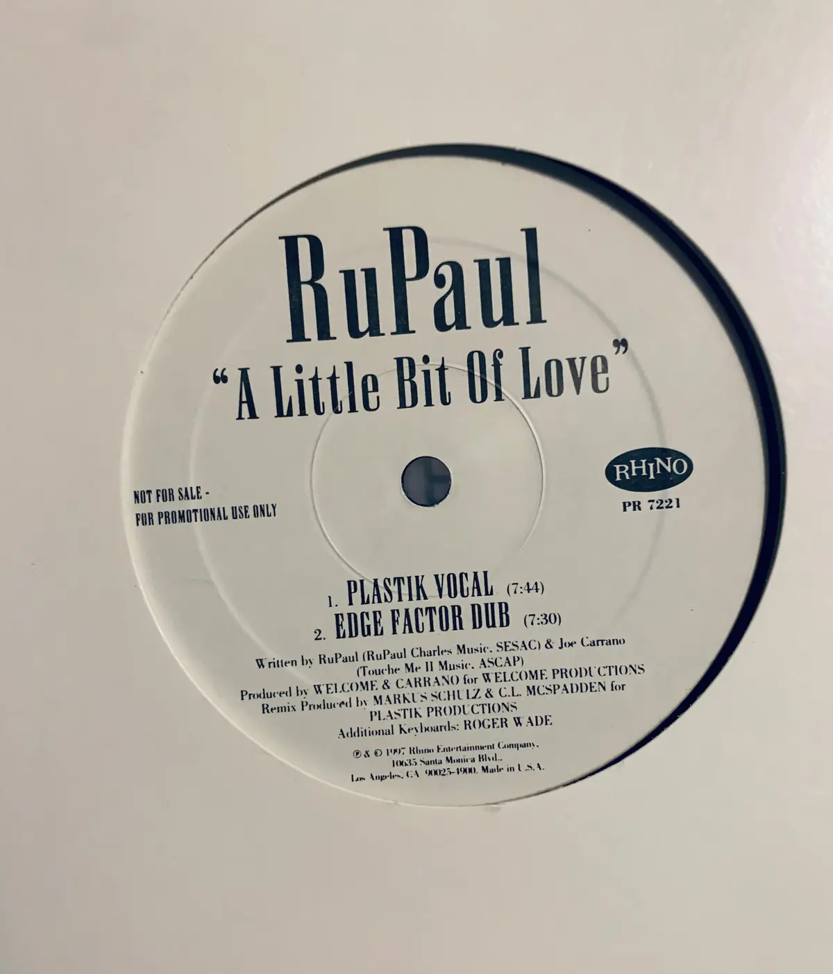 Rupaul (Ru Paul) - A Little Bit Of Love Promo 12" Lp Vinyl - Used 1