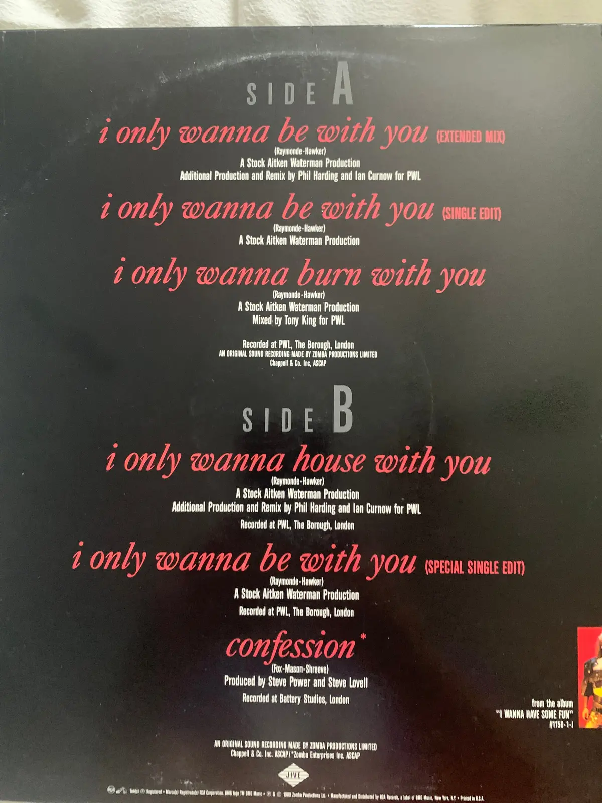 Samantha Fox - I Only Wanna Be With You 12" Vinyl Lp - Used/New 2