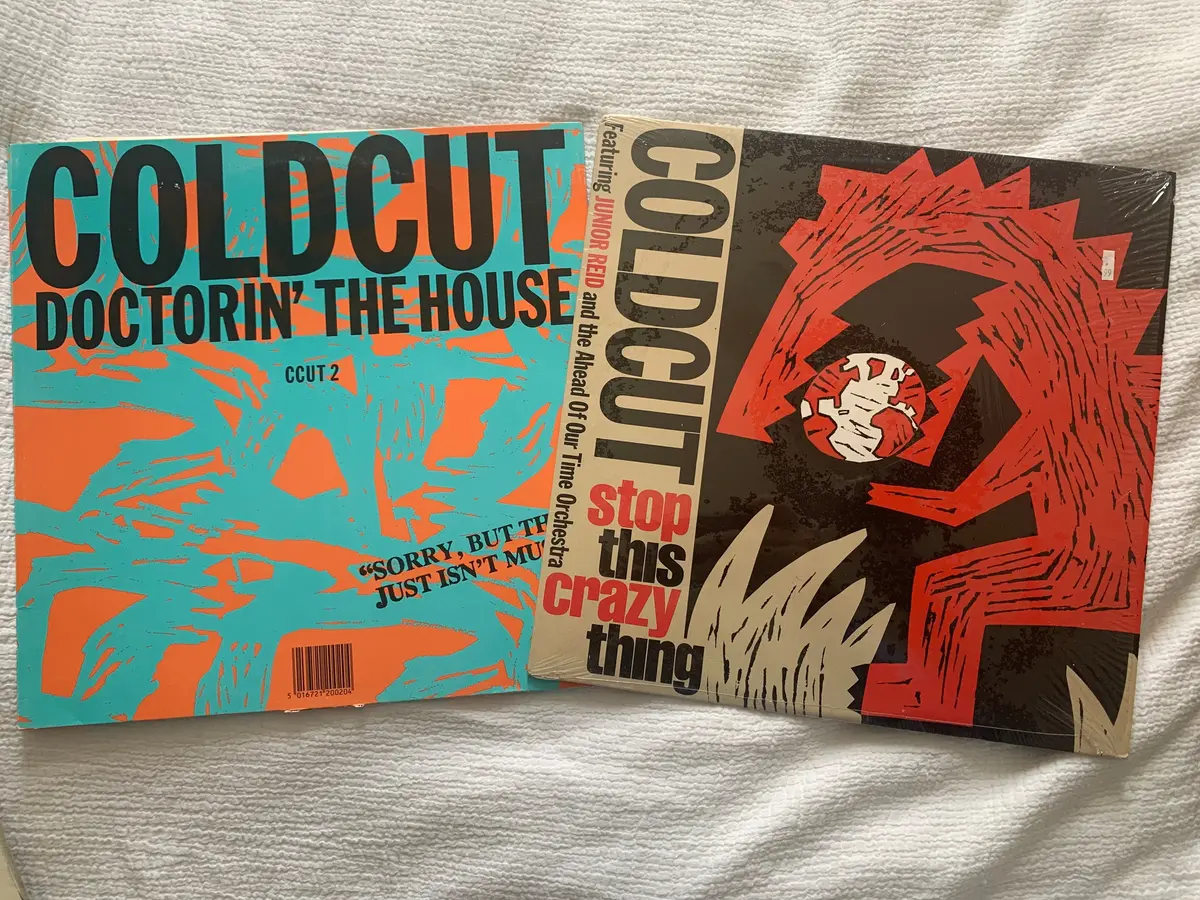 Coldcut - 2 Original House 12" Vinyl Lp - Doctorin' The House & Stop This Crazy Thing - Used 1