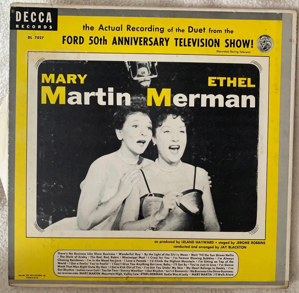 Ethel Merman + Mary Martin  10" Vinyl - Selections From The Tv Show. Used 1