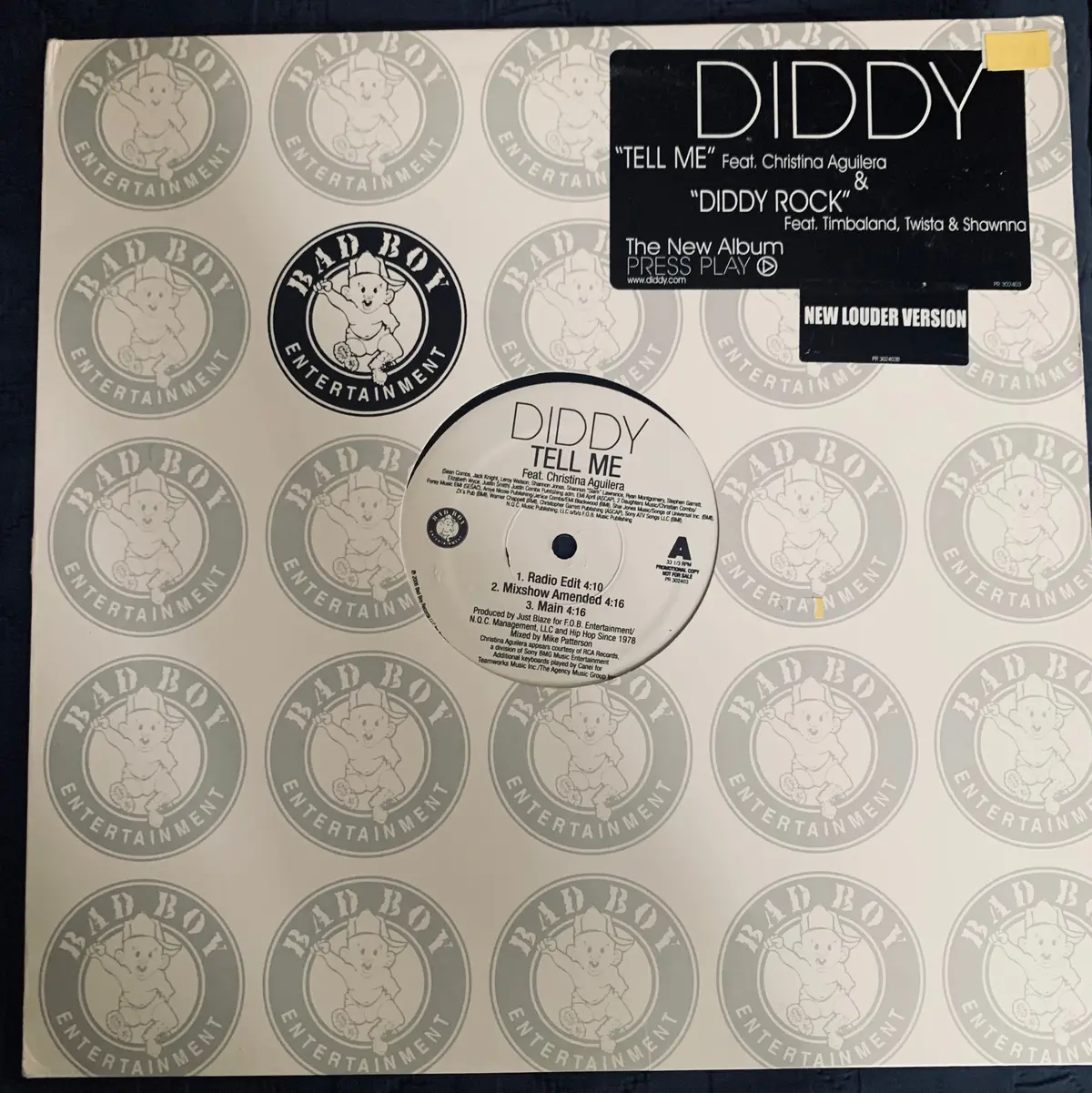 P Diddy Ft: Christina Aguilera - Tell Me Promo 12" Lp Vinyl - Used 1