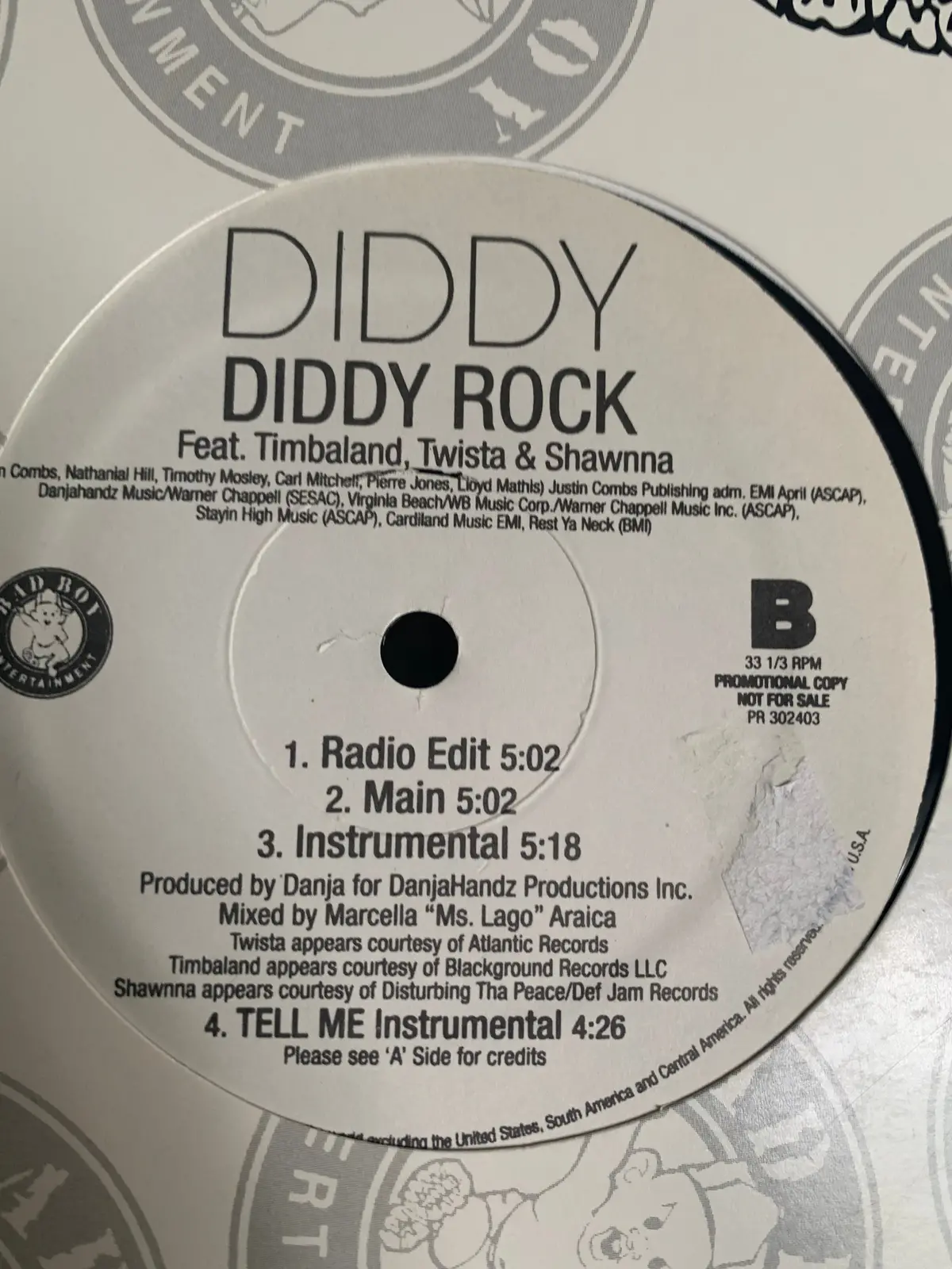 P Diddy Ft: Christina Aguilera - Tell Me Promo 12" Lp Vinyl - Used 2