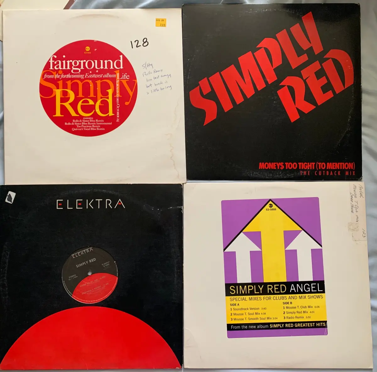Simply Red - Lot Of 4 Remix 12" Lp Vinyl  (Angel, Fairground Come To My Aid, Money's) - Used 1