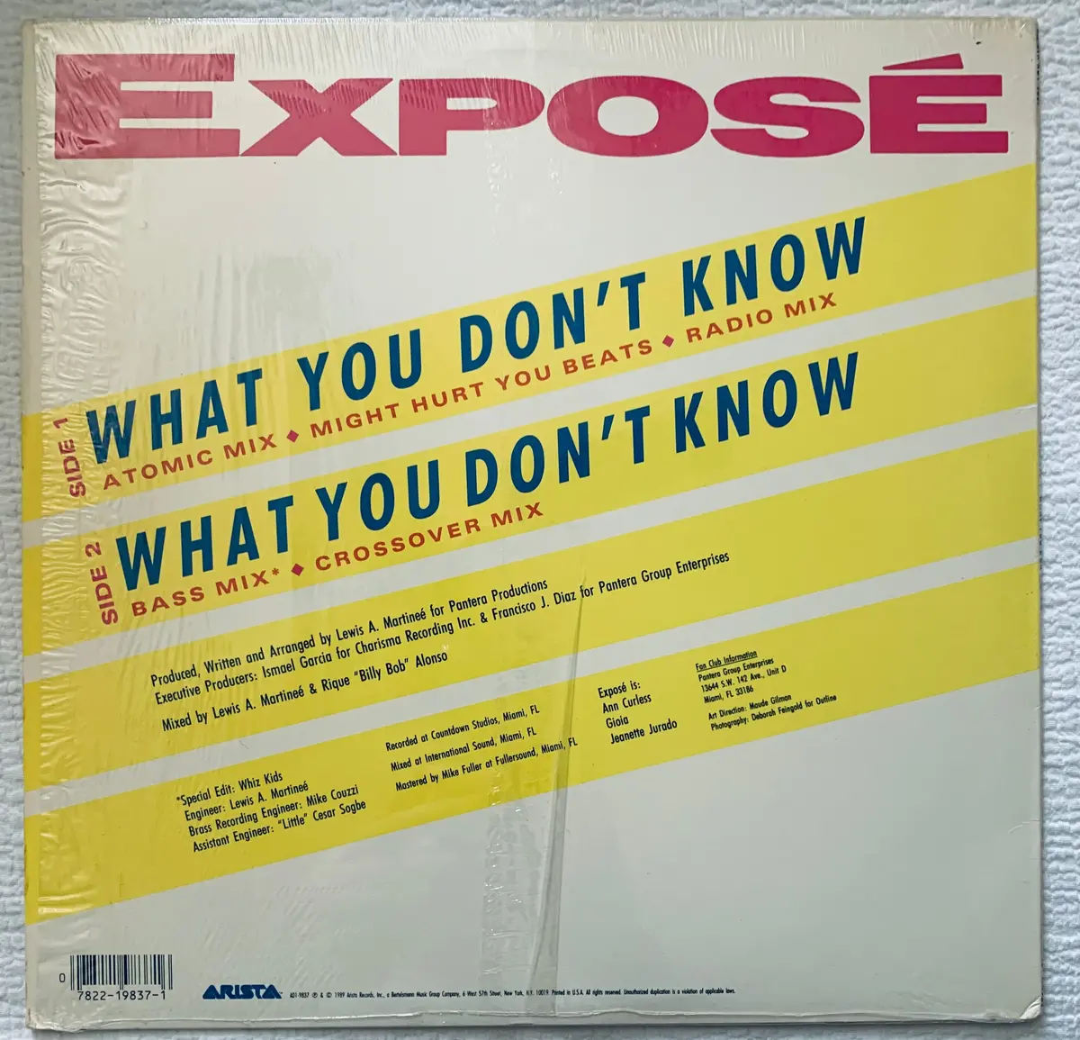 Exposé - What You Don't Know 12" Remix Lp Vinyl - Used In Cellophane 2