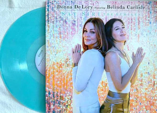 Donna De Lory & Belinda Carlisle - Sat Siri (The Remixes) Teal Blue Colored 12" Lp Single Vinyl - New 2