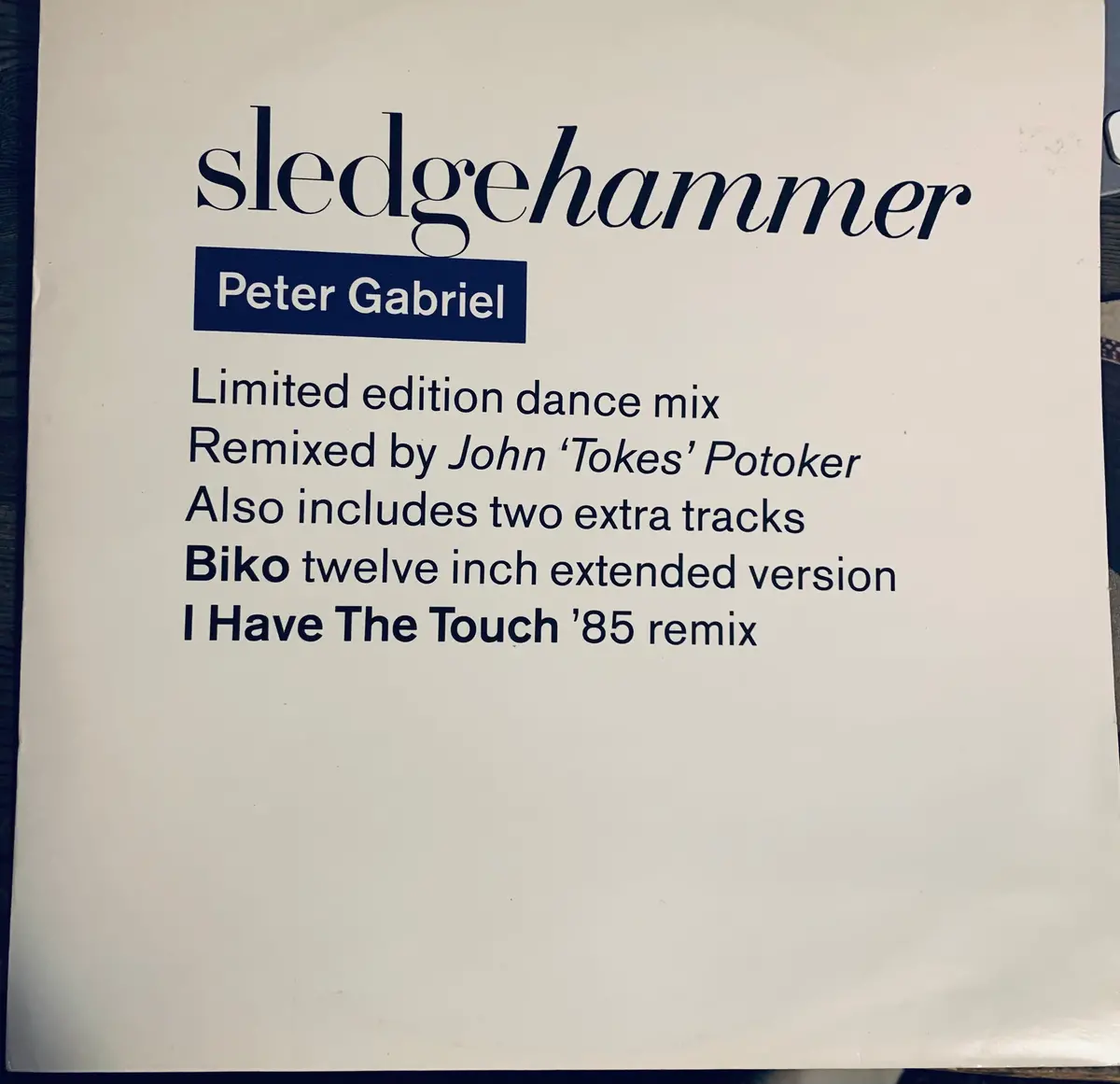 Peter Gabriel -Sledgehammer Import  (12" Remix Lp Vinyl ) Used 1