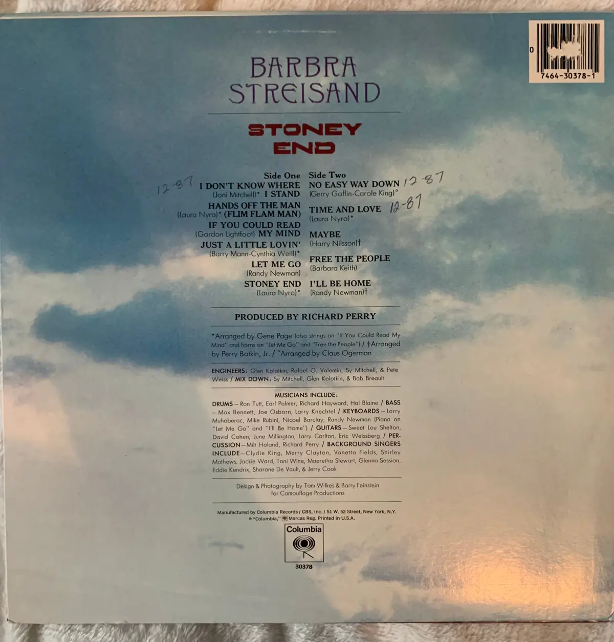 Barbra Streisand - Stoney End '70S Lp Vinyl - Used 2