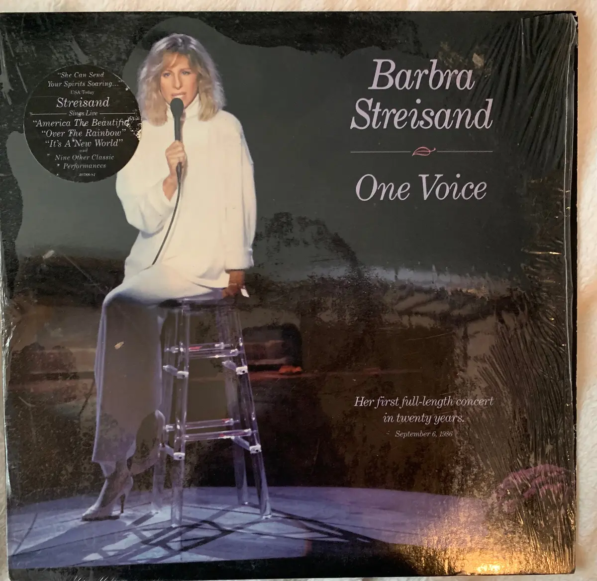 Barbra Streisand - One Voice (Live) Lp Vinyl In Cellophane - Used 1