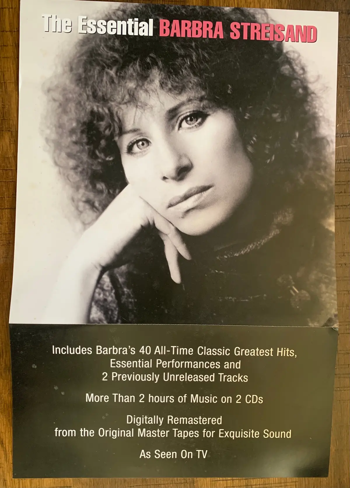 Barbra Streisand  - Promo Flat 12X16"  - The Essential Hits  -Used 1