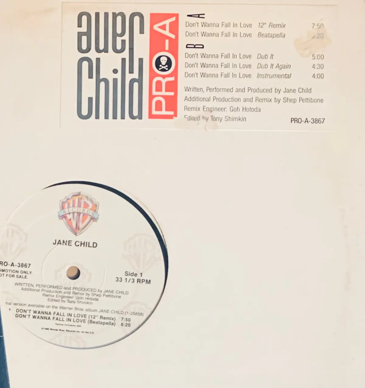 Jane Child -- All I Do / Don't Wanna Fall In Love 2Xlp Promo 12" Vinyl - Used 1