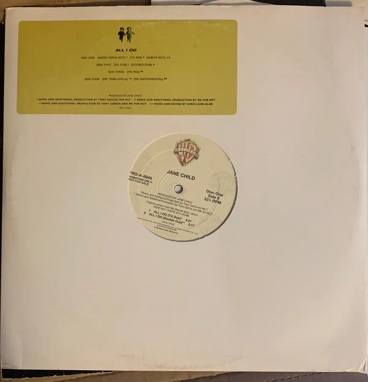 Jane Child -- All I Do / Don't Wanna Fall In Love 2Xlp Promo 12" Vinyl - Used 2