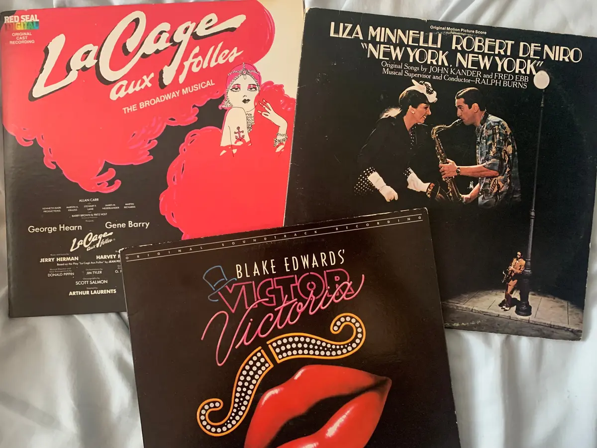 3 Gay Musicals Soundtracks: La Cage Aux Folles, Victor Victoria, New York New York Lp Vinyl - Used 1