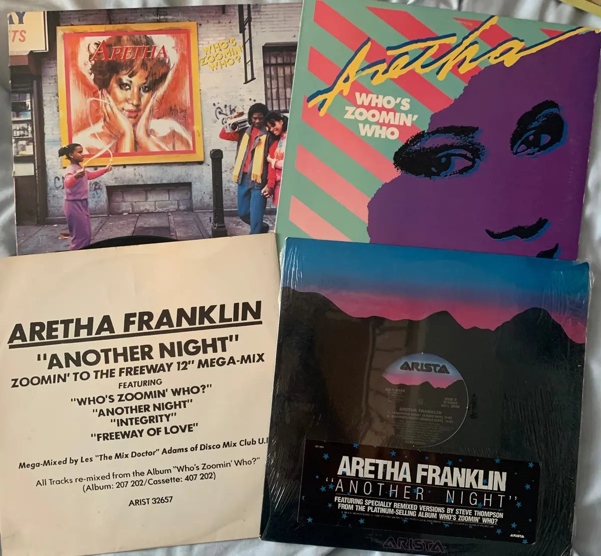 Aretha Franklin - Who's Zoomin' Who? Lp +  12"  Remix Vinyl - Used 1