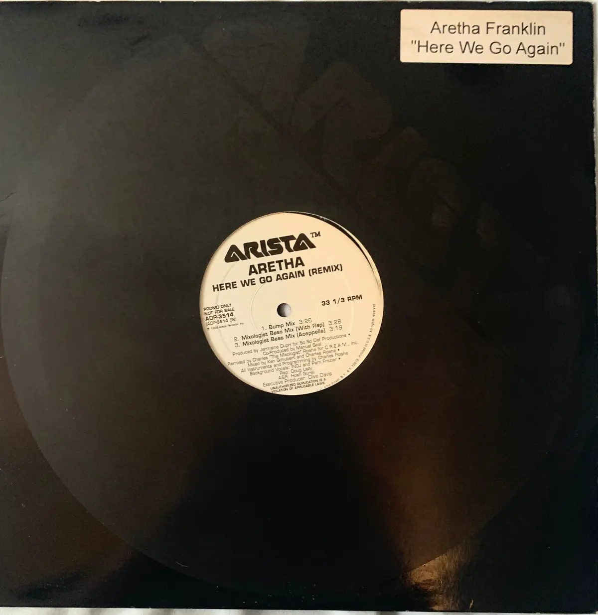 Aretha Franklin - Here We Go Again 12" Remix Promo Lp Vinyl - Used 1