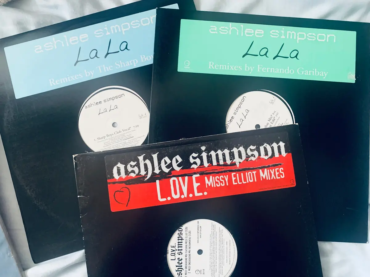 Ashlee Simpson  - Set Of 3 Prom  12" Lp Vinyl (La La, L.O.V.E.)  - Used 1