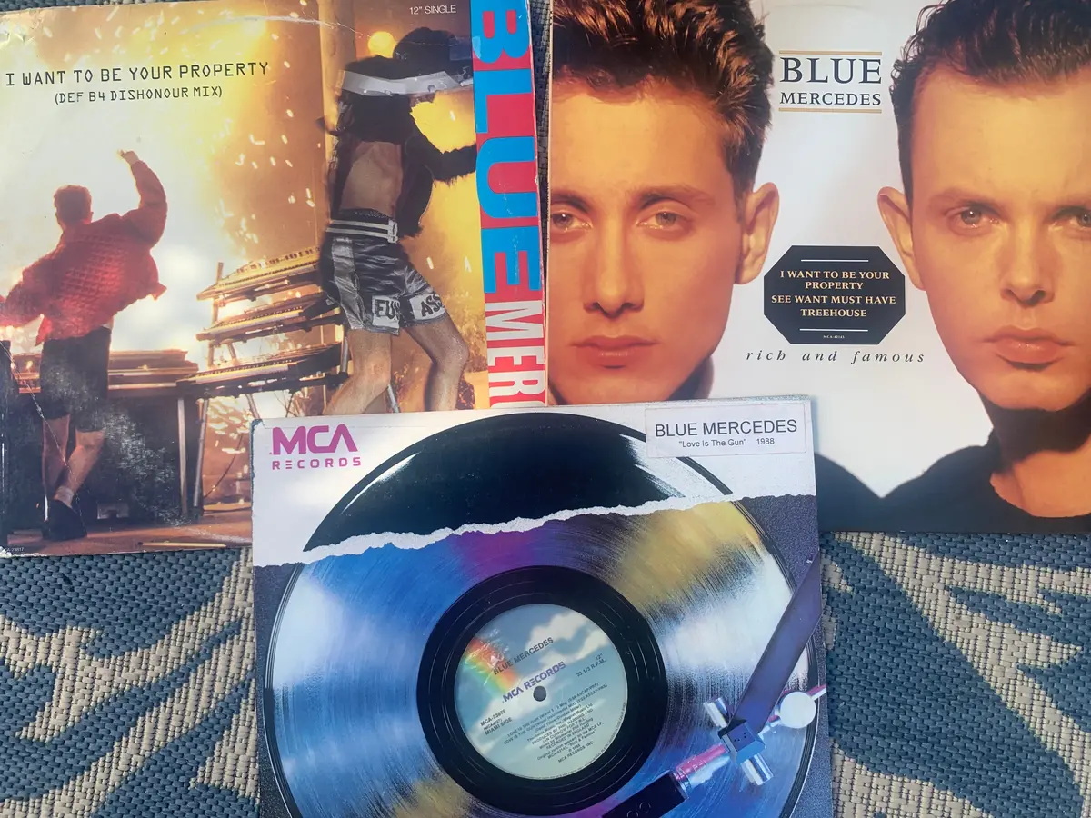 Blue Mercedes - Rich And Famous 1988 Lp Vinyl + 2 Remix 12" Singles - Used 1