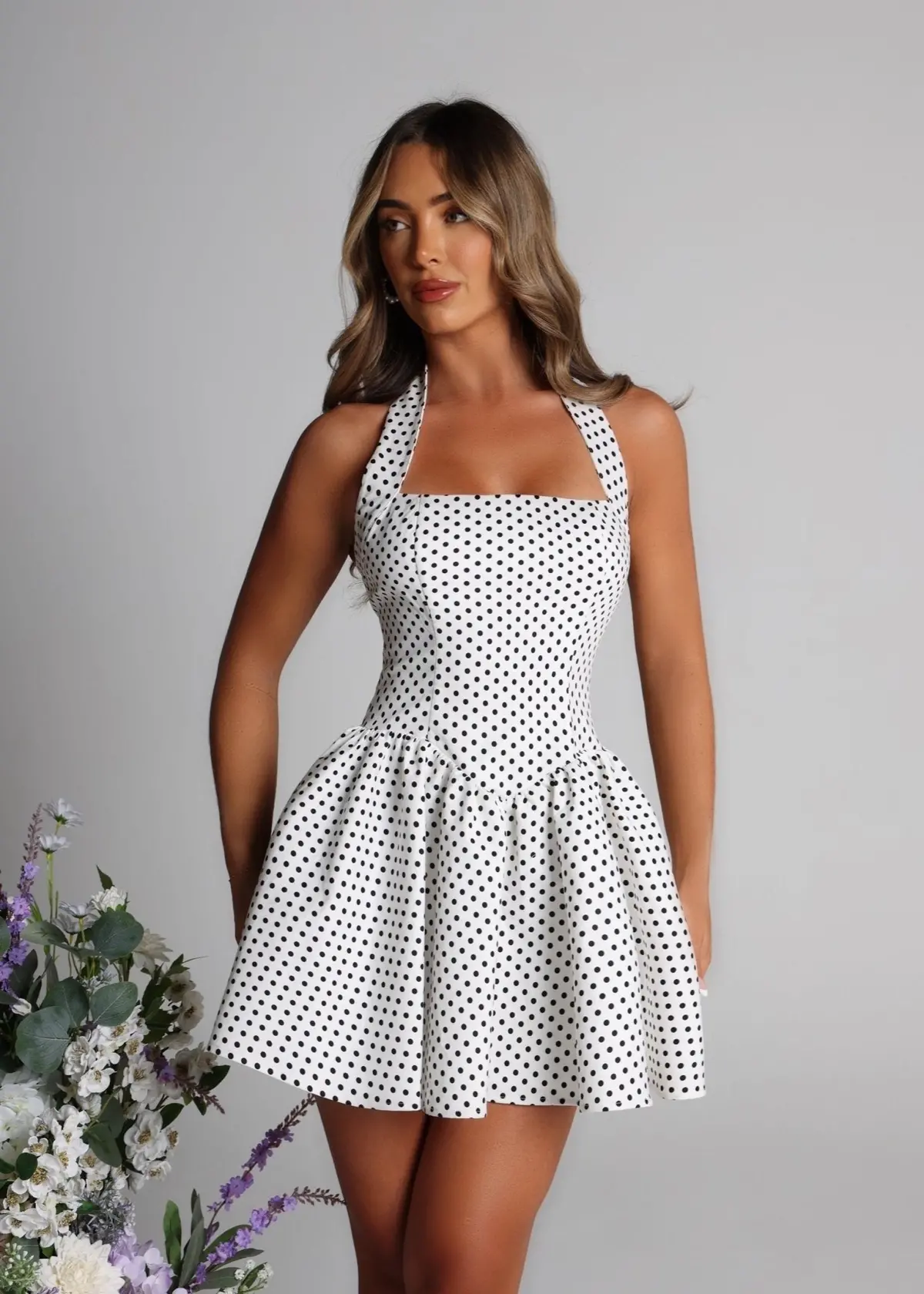 Lift You Up A-Line Mini Dress - Polka Dot 1