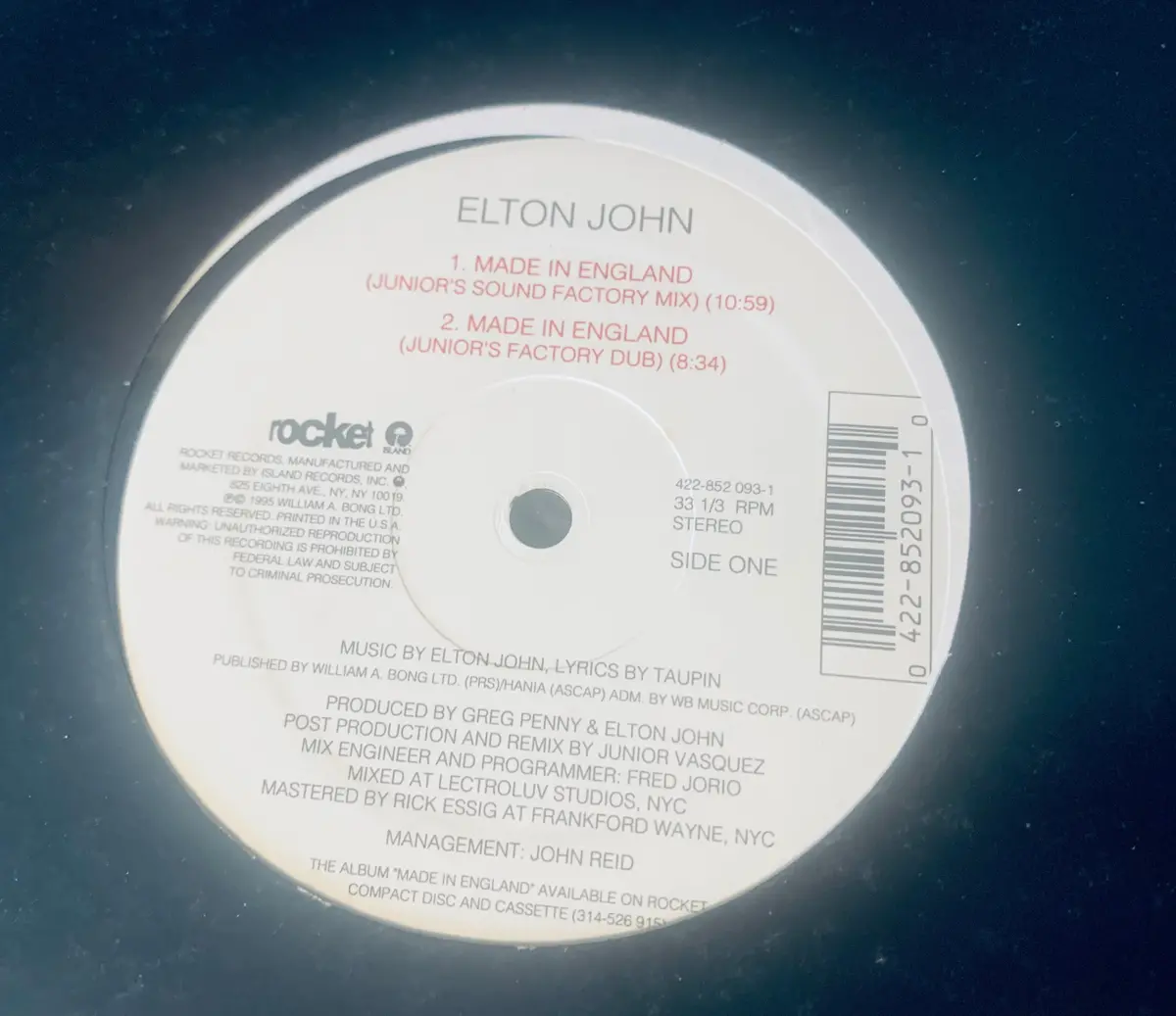 Elton John - Made In England (Jr. Vasquez Mixes) 12" Lp Vinyl - Used 1