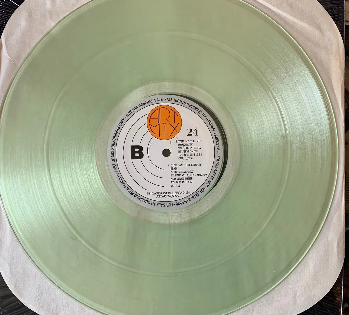Art Of Mix - 12" Promo Remix Dj Service "Clear" Vinyl Lp -(Omd, Psb ++) Used 2