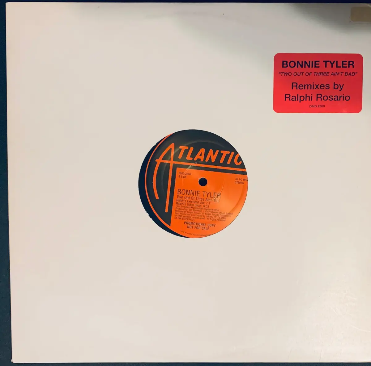 Bonnie Tyler - Two Out Of Three Ain't Bad  (Promo 12" Lp) Vinyl - Used 1