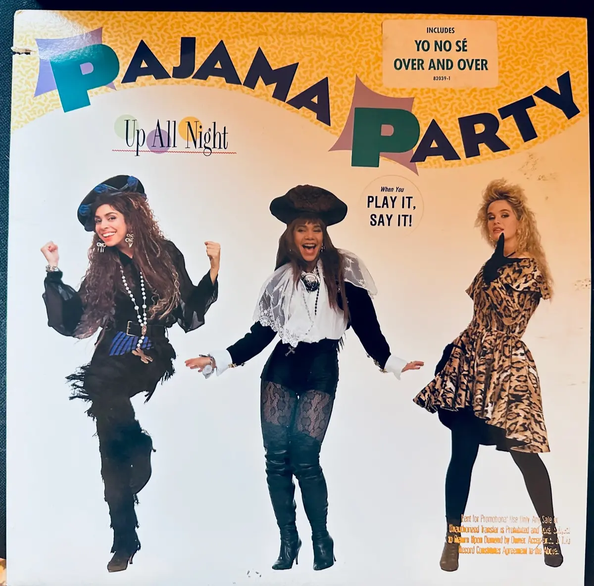 Pajama Party - Up All Night 1989 Lp Promo Vinyl - Used 1