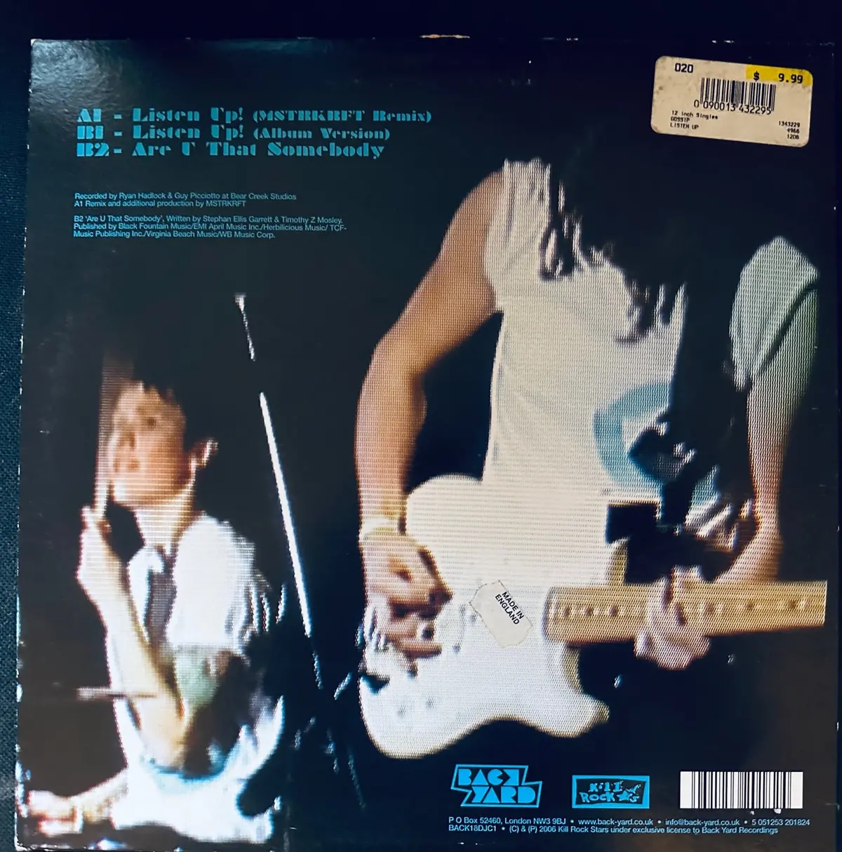 Gossip - Listen Up! Ep 10" Lp Vinyl - Used 2