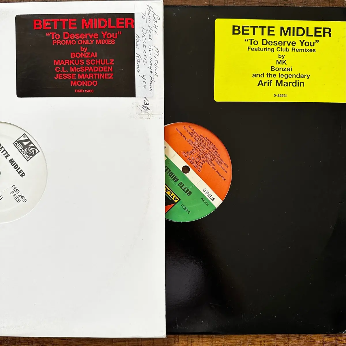 Better Midler - To Deserve You (2 Original 90S 12" Remix Vinyl) Promos Used 1