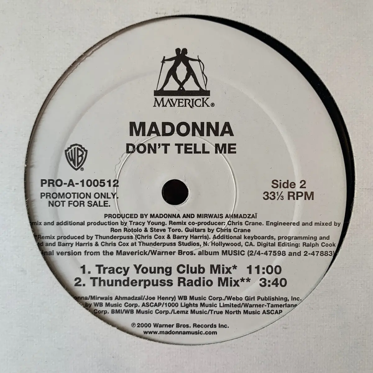 Madonna - Don't Tell Me (Promo 12" Lp Vinyl ) 1