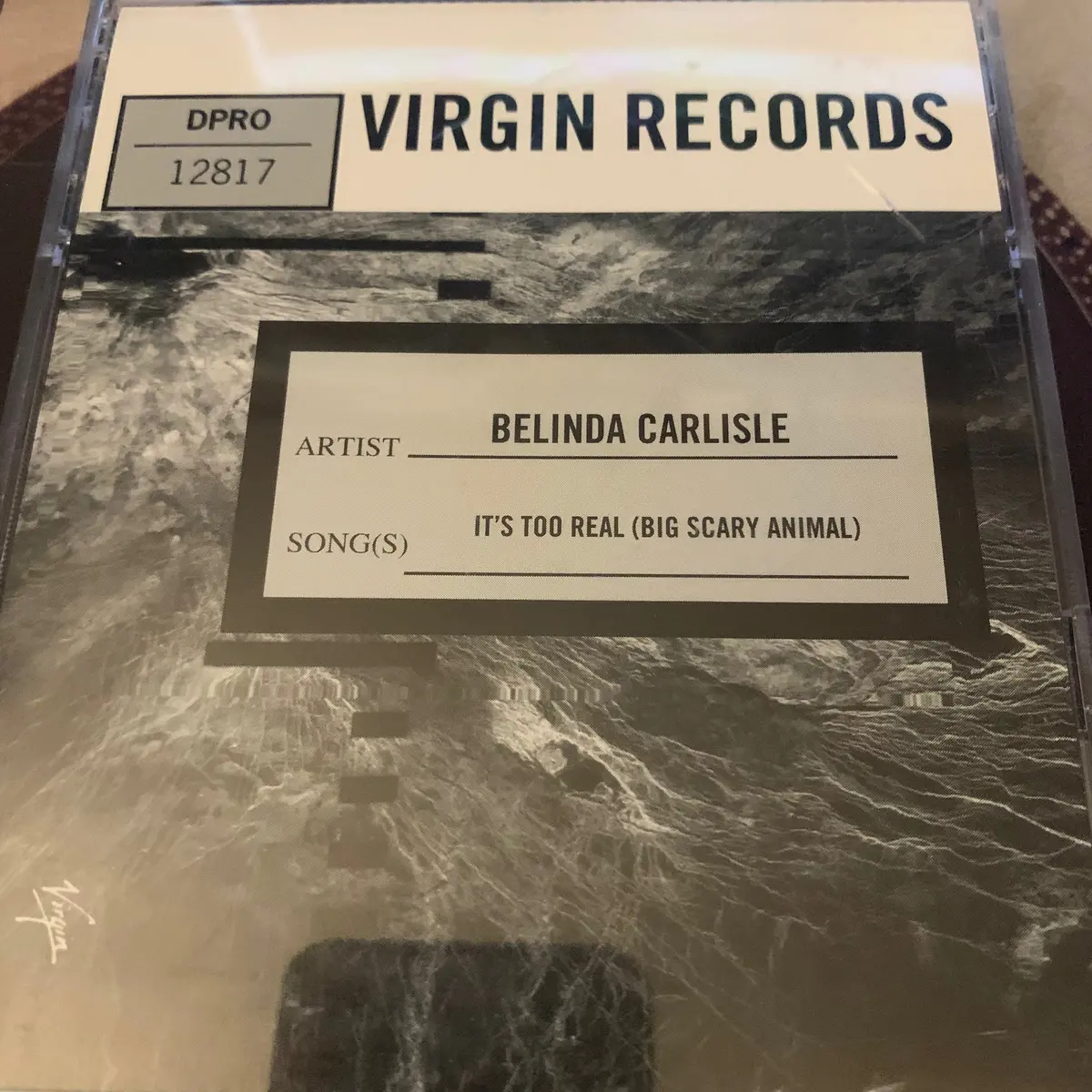 Belinda Carlisle - It's Too Real (Big Scary Animal) Official Promo Cd Single 1