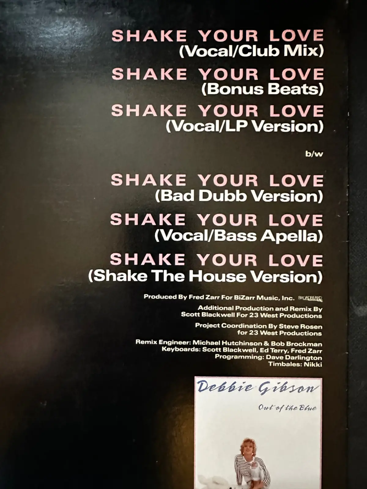 Debbie Gibson - Shake Your Love Lp 12" Vinyl - Used 2