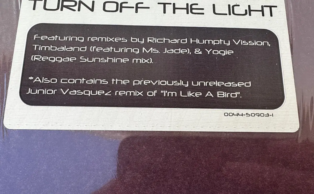 Nelly Furtado - Turn Off The Light 12" Remix Lp Vinyl - Used 2