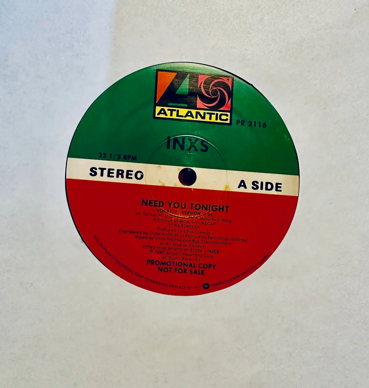 Inxs -- What You Need  (Promo 12") Vocal 7" Version On 12" Lp Vinyl - Used 1