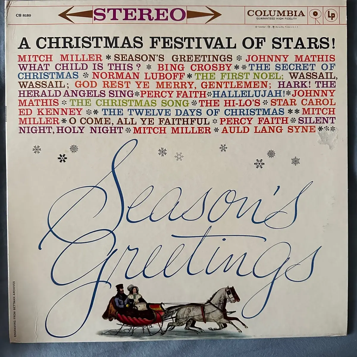 Seasons Greatings -- A Christmas Festival Of Stars (Various)  '59 Lp Vinyl - Used 1