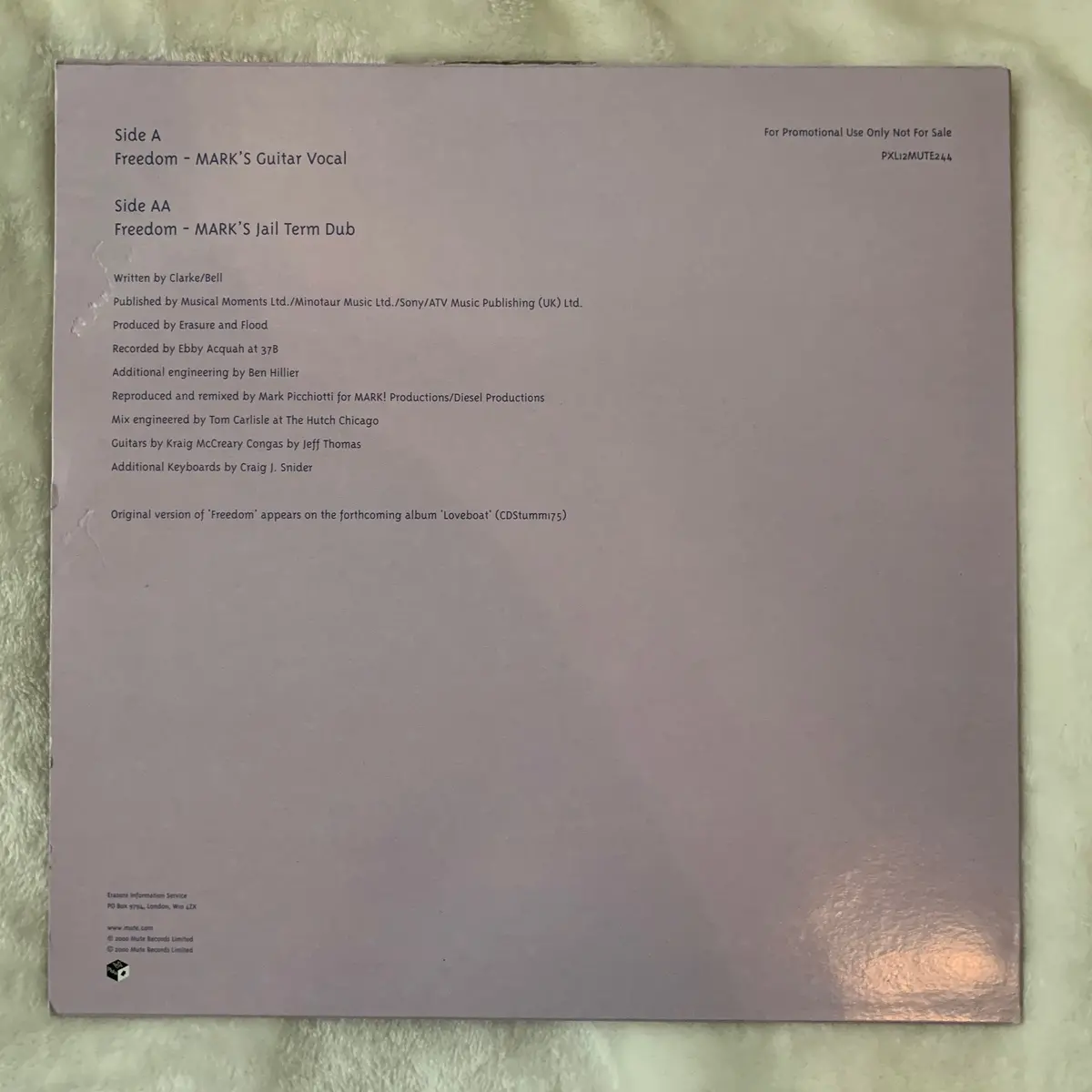 Erasure - Freedome (Mark Picchiotti Mixes) Promo 3 - 12" Single Lp Vinyl - Used 2