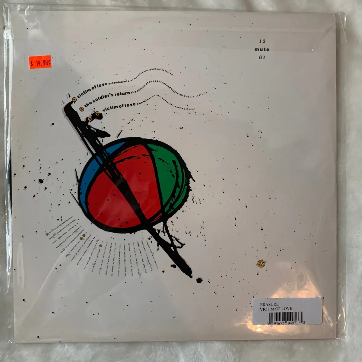 Erasure - Victim Of Love (Remix) Uk 12" Version Lp Vinyl - Used 2