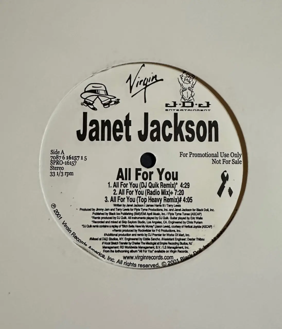 Janet Jackson - All For You (Promo) 12" Single Lp Vinyl - Used 2