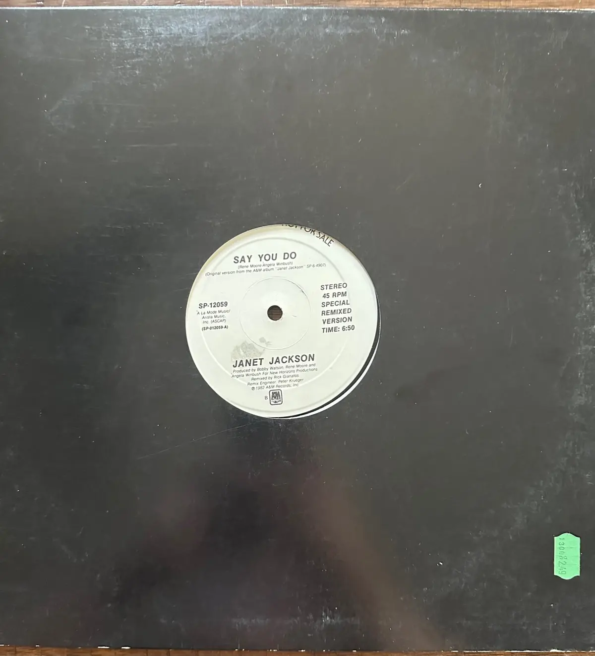 Janet Jackson - Say You Do (Promo) 12" Single Lp Vinyl - Used 1
