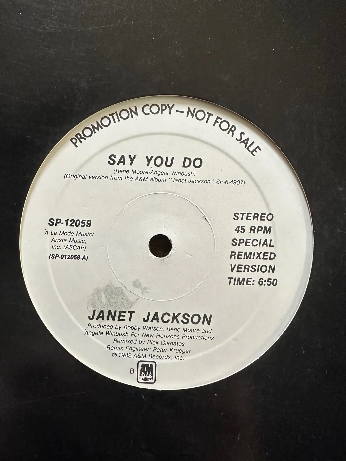 Janet Jackson - Say You Do (Promo) 12" Single Lp Vinyl - Used 2