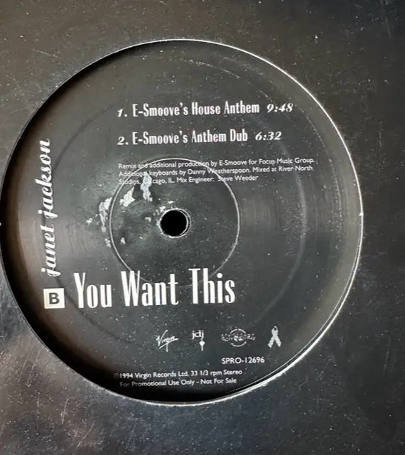 Janet Jackson --You Want This (Promo) 12" Single Lp Vinyl - Used 2