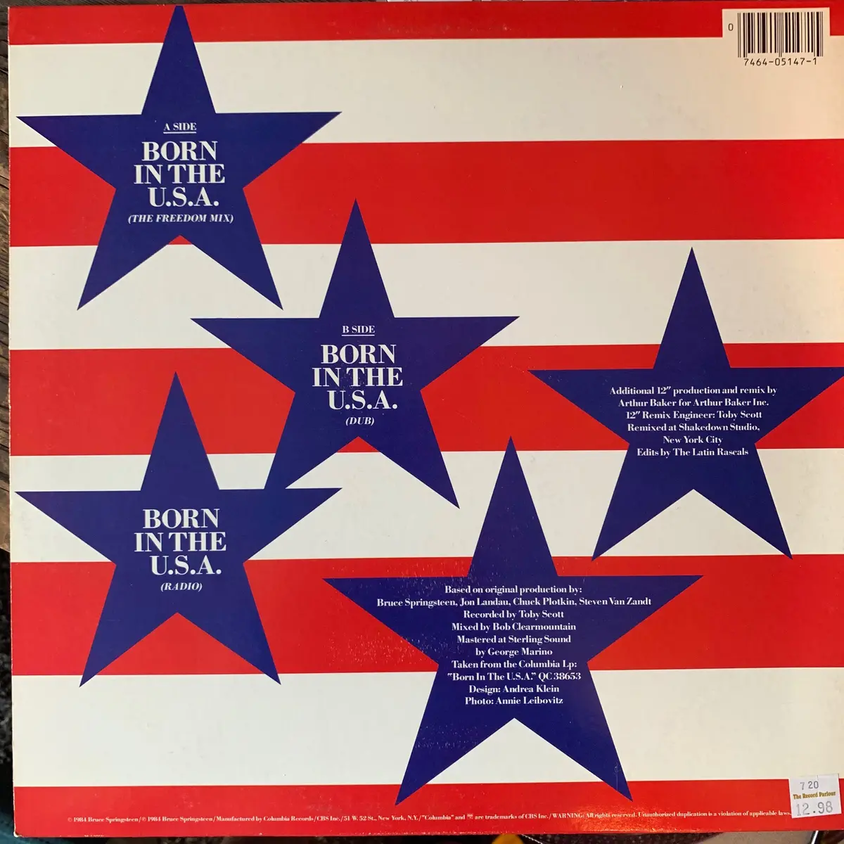Bruce Springsteen - Born In The U.S.A. 1984 Vinyl 12" Remix - Used 2
