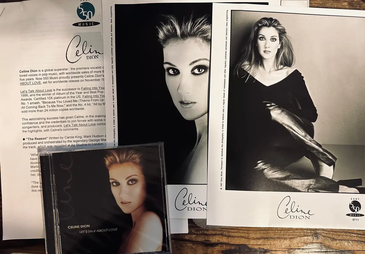 Celine Dion - Let's Talk About Love Cd + Promo Press Kit , 2 Photos + Cd - New 1