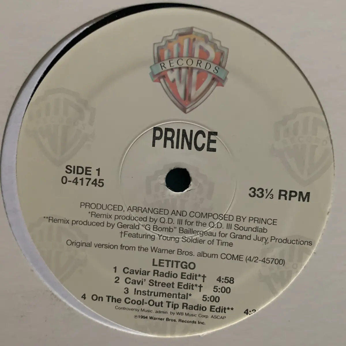 Prince - Letitgo (Promo) 12" Remix Lp Vinyl 1