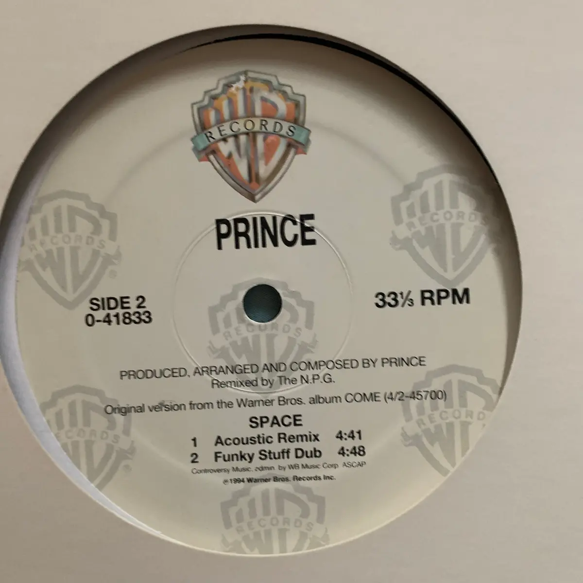 Prince - Space  (Promo) 12" Remix Lp Vinyl 1